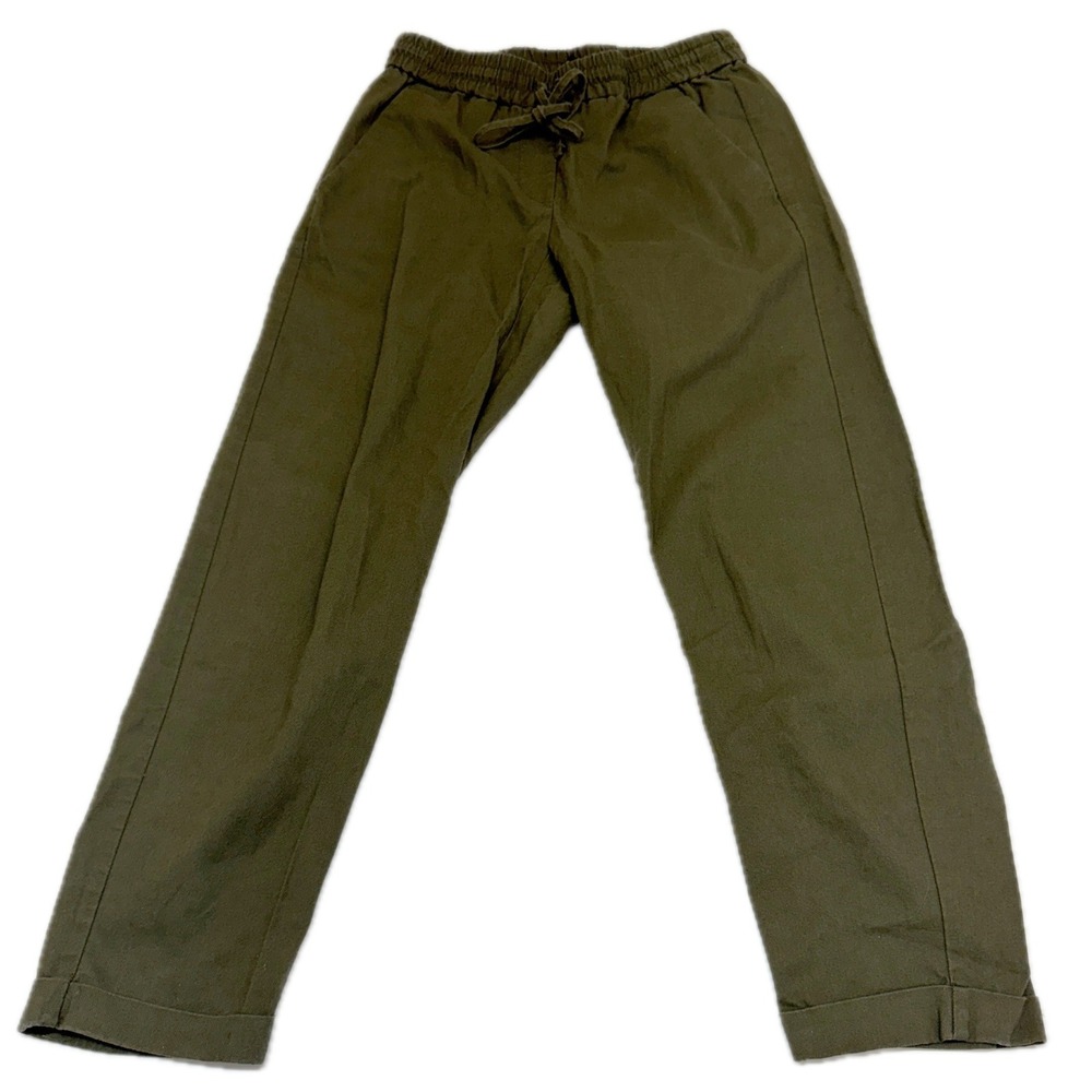 J Crew Pants Womens 00 Green Linen Cotton Joggers Gorpcore Utility - Picture 2 of 10